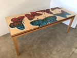 Blue and Red butterflies' Hand painted Bar Table.  # 217
