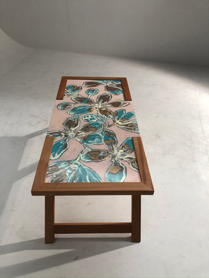 'Pink Blooms' Hand painted coffee table # 124