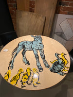 'Small Farm' Hand Painted 120cm Round Table.  #119