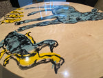 'Small Farm' Hand Painted 120cm Round Table.  #119