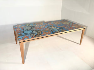 'Young Artist' Large Hand Painted Scandi table.  #193